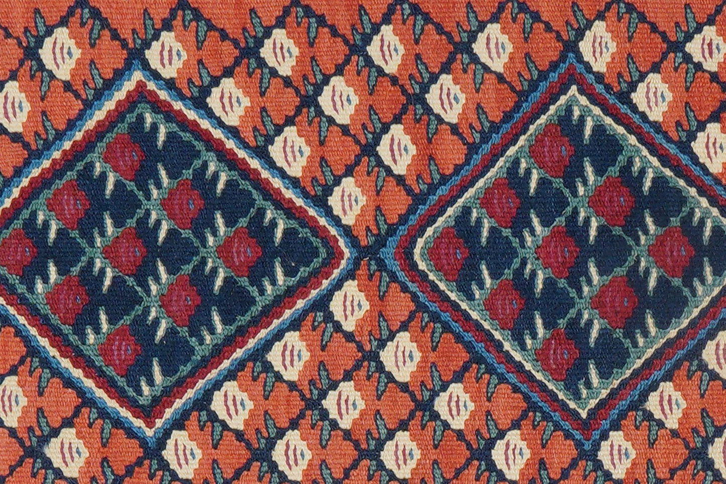 Kelim Senneh — Handmade, 65x82 cm, Red, 100% Virgin Wool | View 5