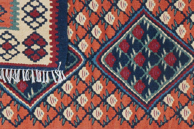Kelim Senneh — Handmade, 65x82 cm, Red, 100% Virgin Wool | View 6