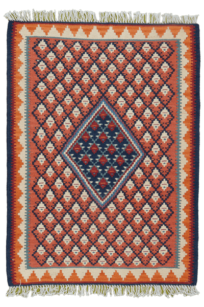Kelim Senneh — Handmade, 62x85 cm, Red, 100% Virgin Wool | Main view