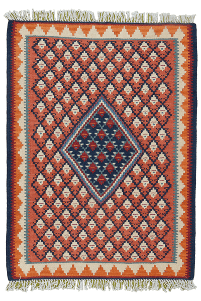 Kelim Senneh — Handmade, 62x85 cm, Red, 100% Virgin Wool | Main view