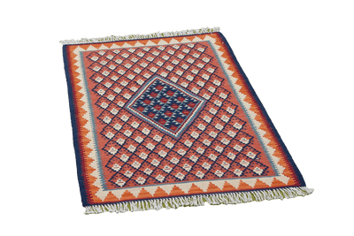 Kelim Senneh — Handmade, 62x85 cm, Red, 100% Virgin Wool | View 4