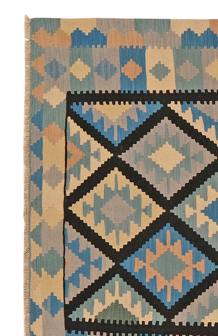 Kelim Gashgai — Handmade, 179x243 cm, Black, 100% Virgin Wool | View 3