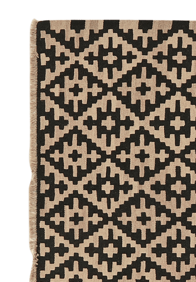 Kelim Gashgai — Handmade, 121x184 cm, Black, 100% Virgin Wool | View 3