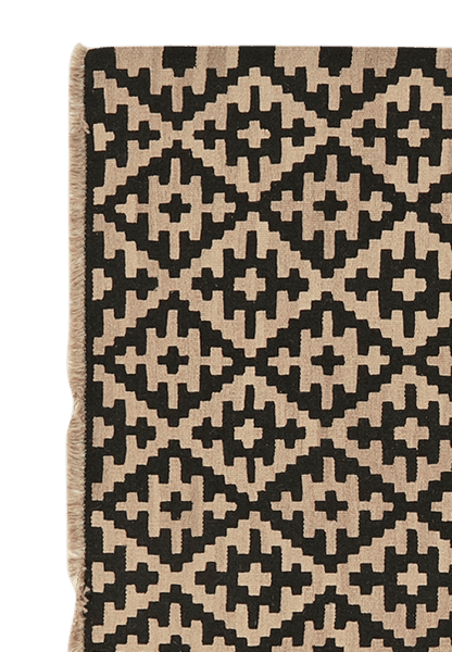 Kelim Gashgai — Handmade, 121x184 cm, Black, 100% Virgin Wool | View 3