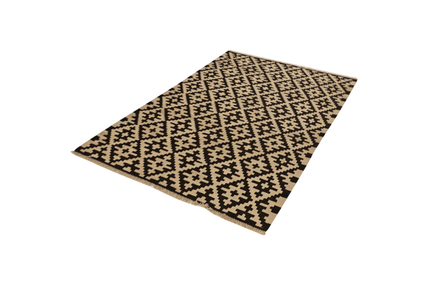 Kelim Gashgai — Handmade, 121x184 cm, Black, 100% Virgin Wool | View 5