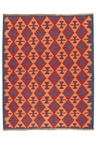 Kelim Gashgai — Handmade, 156x195 cm, Red, 100% Virgin Wool | Main view