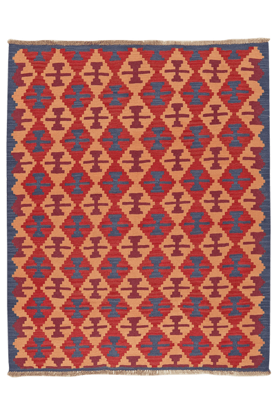 Kelim Gashgai — Handmade, 156x195 cm, Red, 100% Virgin Wool | Main view
