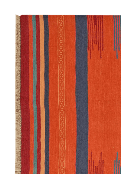 Kelim Gashgai — Handmade, 100x252 cm, Red, 100% Virgin Wool | View 3
