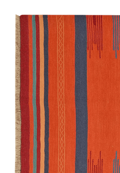 Kelim Gashgai — Handmade, 100x252 cm, Red, 100% Virgin Wool | View 3