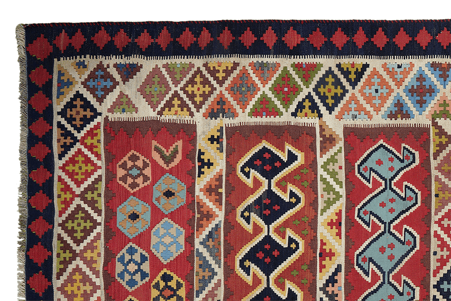 Kelim Gashgai Old — Handmade, 162x318 cm, Multicolor, 100% Virgin Wool | View 3