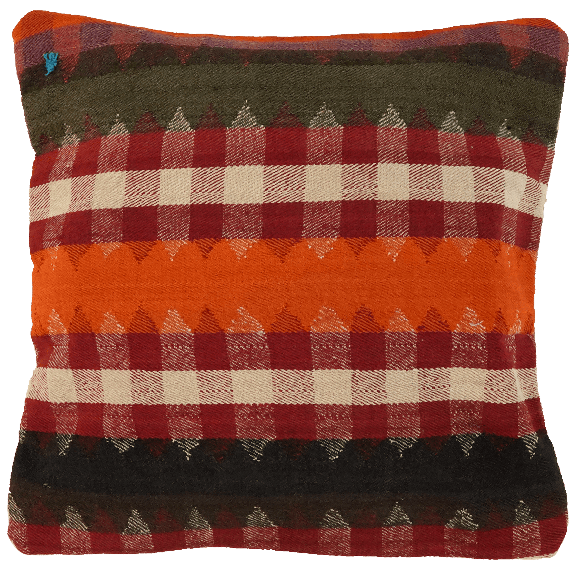 Kelim Kissen — Handmade, 65x65 cm, Multicolor, 100% Virgin Wool | Main view