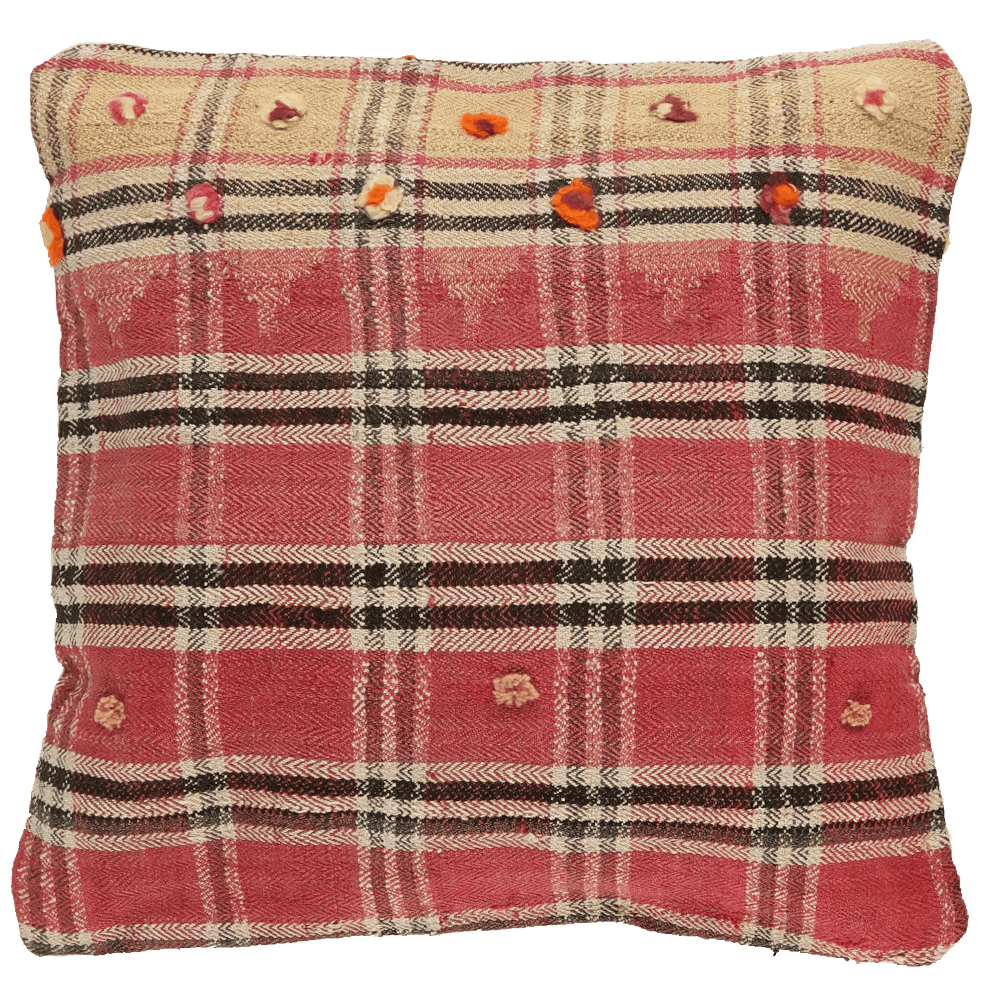 Kelim Kissen — Handmade, 65x65 cm, Multicolor, 100% Virgin Wool | Main view