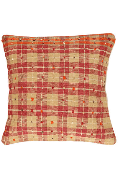 Kelim Kissen — Handmade, 65x65 cm, Multicolor, 100% Virgin Wool | Main view