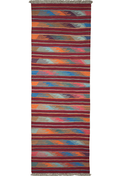 Kelim Gashgai — Handmade, 68x197 cm, Multicolor, 100% Virgin Wool | Main view