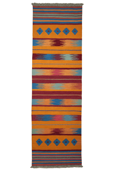 Kelim Gashgai — Handmade, 66x212 cm, Multicolor, 100% Virgin Wool | Main view