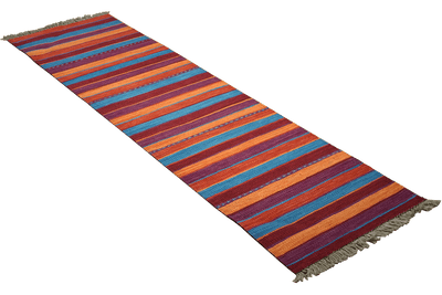 Kelim Gashgai — Handmade, 55x198 cm, Multicolor, 100% Virgin Wool | View 4
