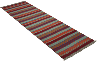 Kelim Gashgai — Handmade, 64x203 cm, Multicolor, 100% Virgin Wool | View 4