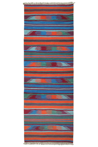 Kelim Gashgai — Handmade, 64x193 cm, Multicolor, 100% Virgin Wool | Main view