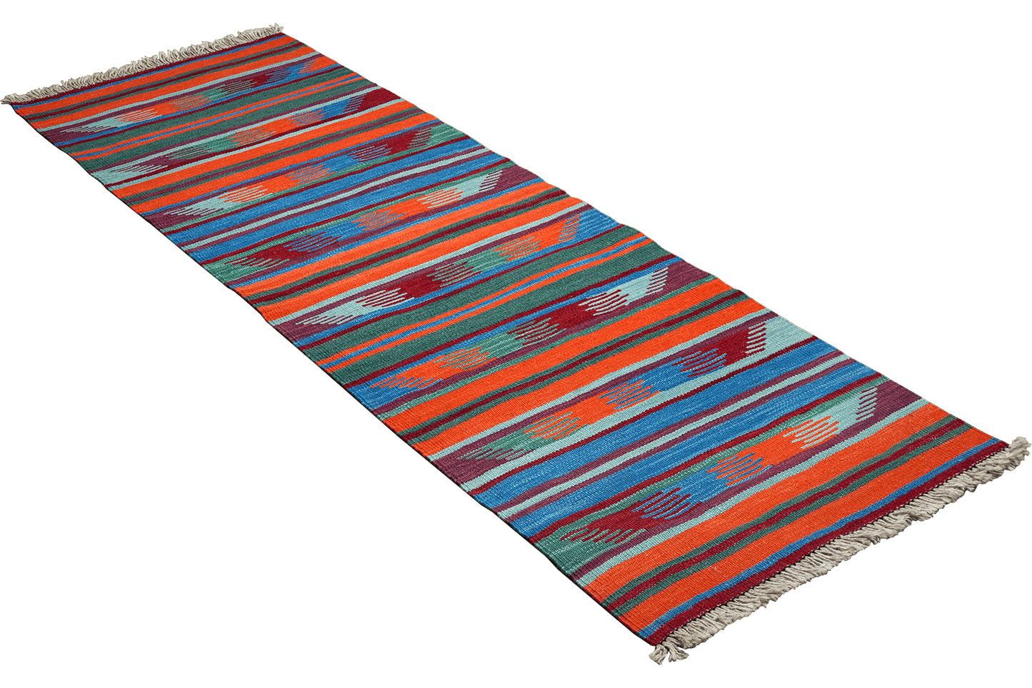 Kelim Gashgai — Handmade, 64x193 cm, Multicolor, 100% Virgin Wool | View 4