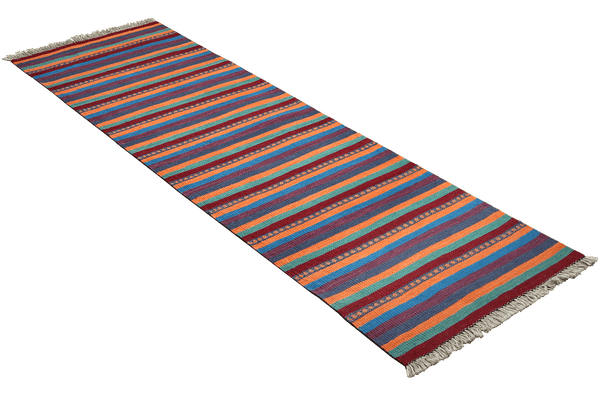 Kelim Gashgai — Handmade, 60x197 cm, Multicolor, 100% Virgin Wool | View 4
