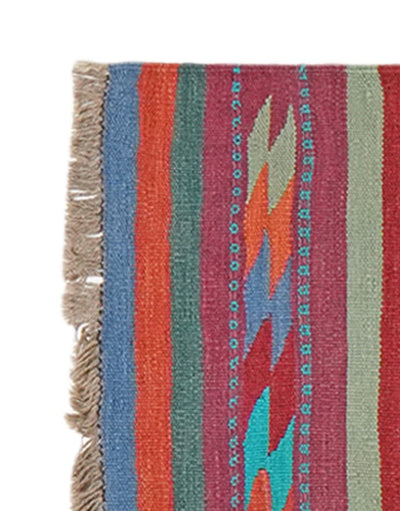Kelim Gashgai — Handmade, 63x212 cm, Multicolor, 100% Virgin Wool | View 3