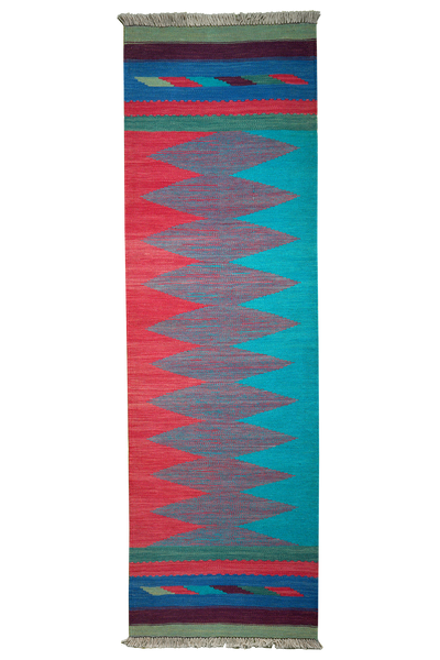 Kelim Gashgai — Handmade, 65x210 cm, Multicolor, 100% Virgin Wool | Main view