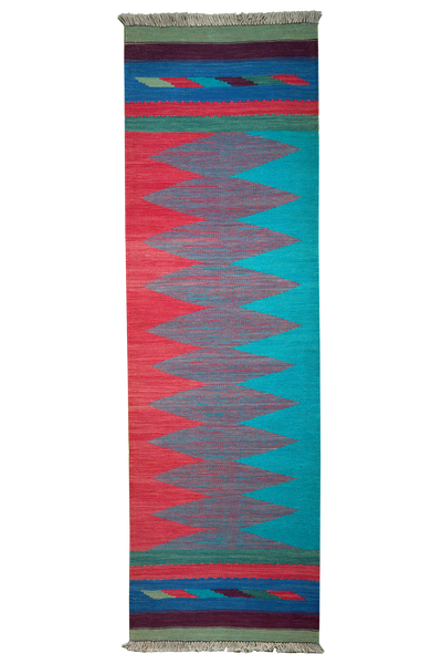 Kelim Gashgai — Handmade, 65x210 cm, Multicolor, 100% Virgin Wool | Main view