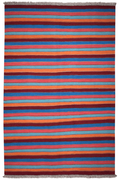 Kelim Gashgai — Handmade, 126x190 cm, Green, 100% Virgin Wool | Main view