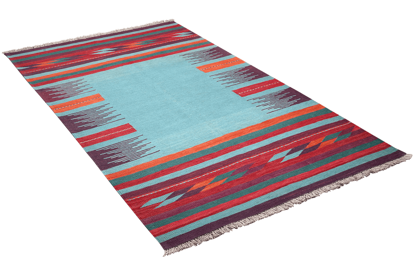 Kelim Gashgai — Handmade, 121x202 cm, Blue, 100% Virgin Wool | View 4