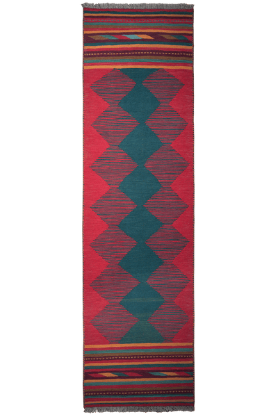 Kelim Gashgai — Handmade, 79x295 cm, Multicolor, 100% Virgin Wool | Main view