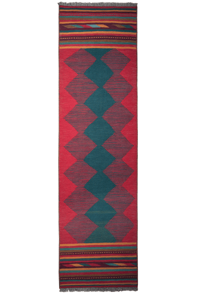 Kelim Gashgai — Handmade, 79x295 cm, Multicolor, 100% Virgin Wool | Main view