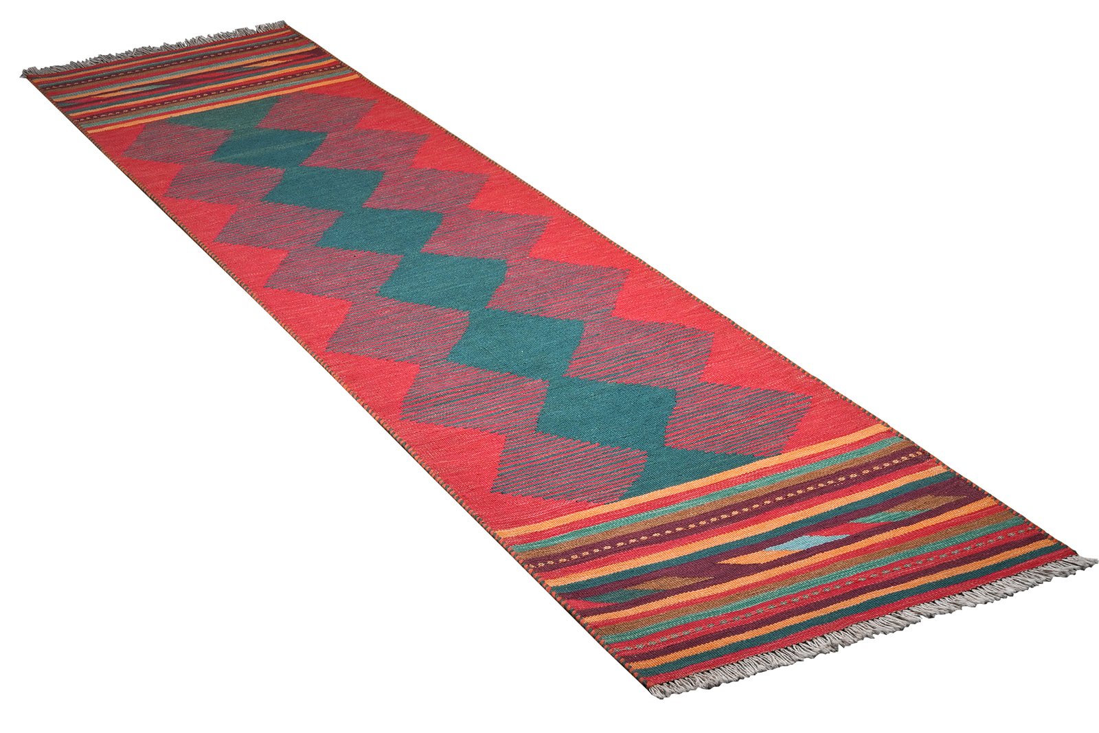 Kelim Gashgai — Handmade, 79x295 cm, Multicolor, 100% Virgin Wool | View 4