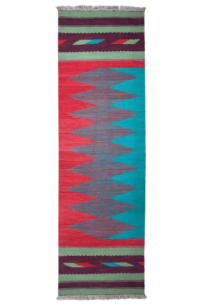 Kelim Gashgai — Handmade, 65x215 cm, Multicolor, 100% Virgin Wool | Main view