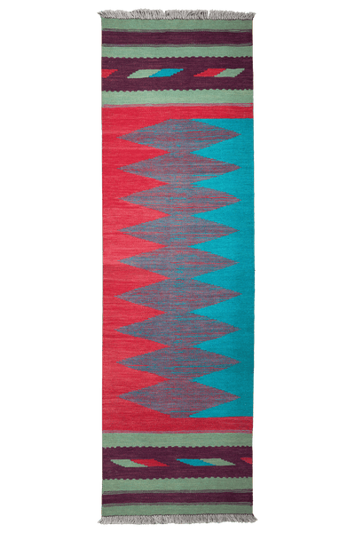 Kelim Gashgai — Handmade, 65x215 cm, Multicolor, 100% Virgin Wool | Main view