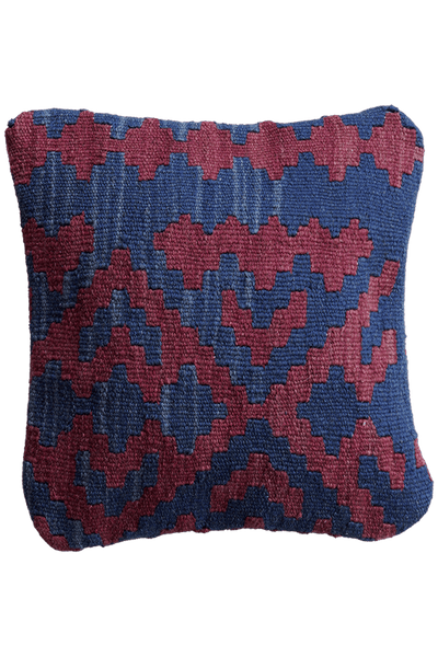 Kelim Kissen — Handmade, 40x40 cm, Multicolor, 100% Virgin Wool | Main view