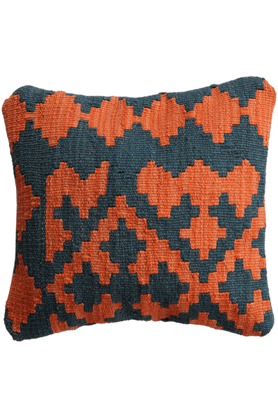 Kelim Kissen — Handmade, 40x40 cm, Multicolor, 100% Virgin Wool | Main view