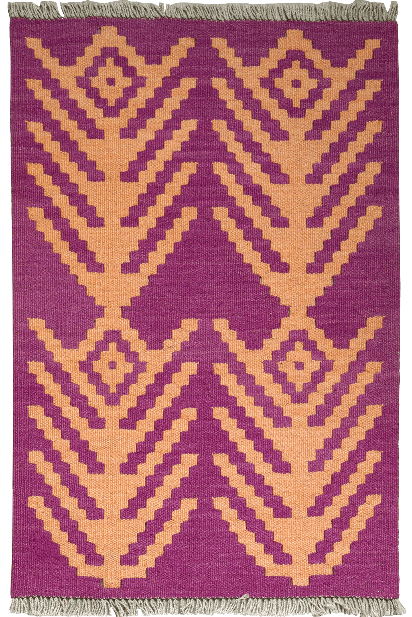 Kelim Gashgai — Handmade, 62x94 cm, Violett, 100% Virgin Wool | Main view