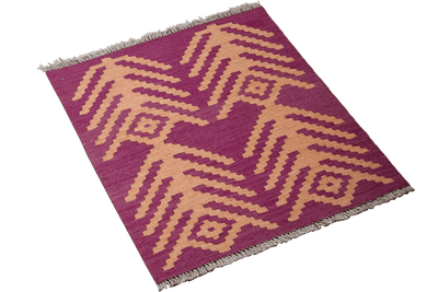 Kelim Gashgai — Handmade, 62x94 cm, Violett, 100% Virgin Wool | View 4