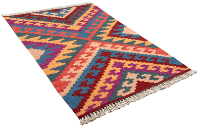 Kelim Gashgai — Handmade, 61x94 cm, Multicolor, 100% Virgin Wool | View 4