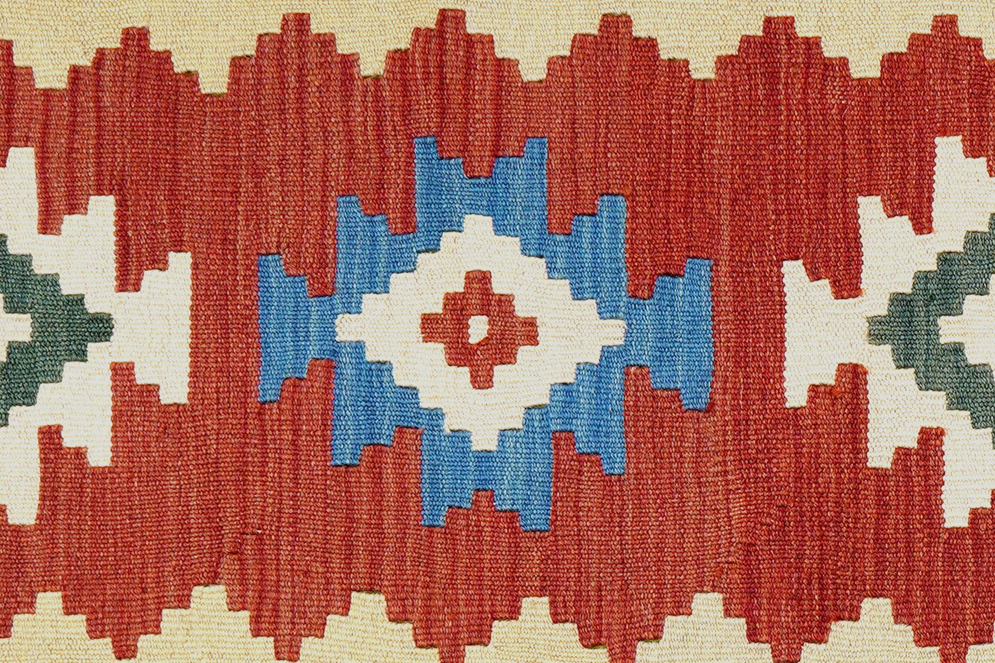 Kelim Gashgai — Handmade, 103x150 cm, Red, 100% Virgin Wool | View 5