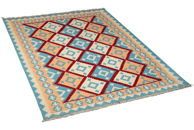 Kelim Gashgai — Handmade, 153x201 cm, Red, 100% Virgin Wool | View 4
