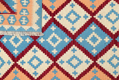 Kelim Gashgai — Handmade, 153x201 cm, Red, 100% Virgin Wool | View 6
