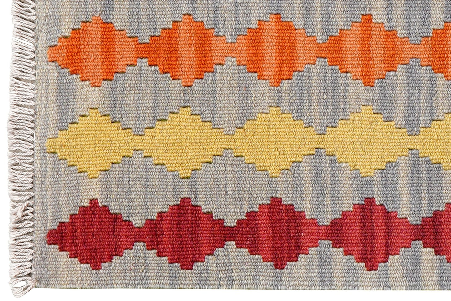 Kelim Gashgai — Handmade, 63x88 cm, Grey, 100% Virgin Wool | View 3