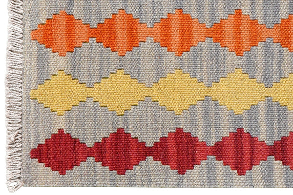 Kelim Gashgai — Handmade, 63x88 cm, Grey, 100% Virgin Wool | View 3