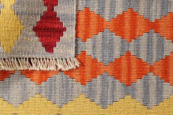 Kelim Gashgai — Handmade, 63x88 cm, Grey, 100% Virgin Wool | View 6