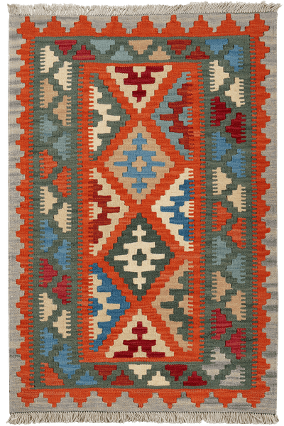 Kelim Gashgai — Handmade, 82x122 cm, Red, 100% Virgin Wool | Main view