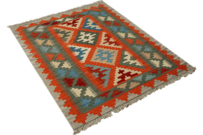 Kelim Gashgai — Handmade, 82x122 cm, Red, 100% Virgin Wool | View 4