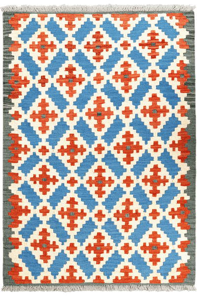 Kelim Gashgai — Handmade, 86x127 cm, Blue, 100% Virgin Wool | Main view