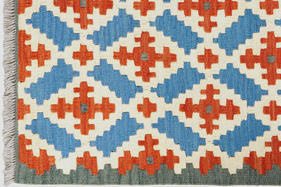 Kelim Gashgai — Handmade, 86x127 cm, Blue, 100% Virgin Wool | View 3