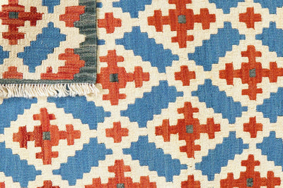 Kelim Gashgai — Handmade, 86x127 cm, Blue, 100% Virgin Wool | View 6